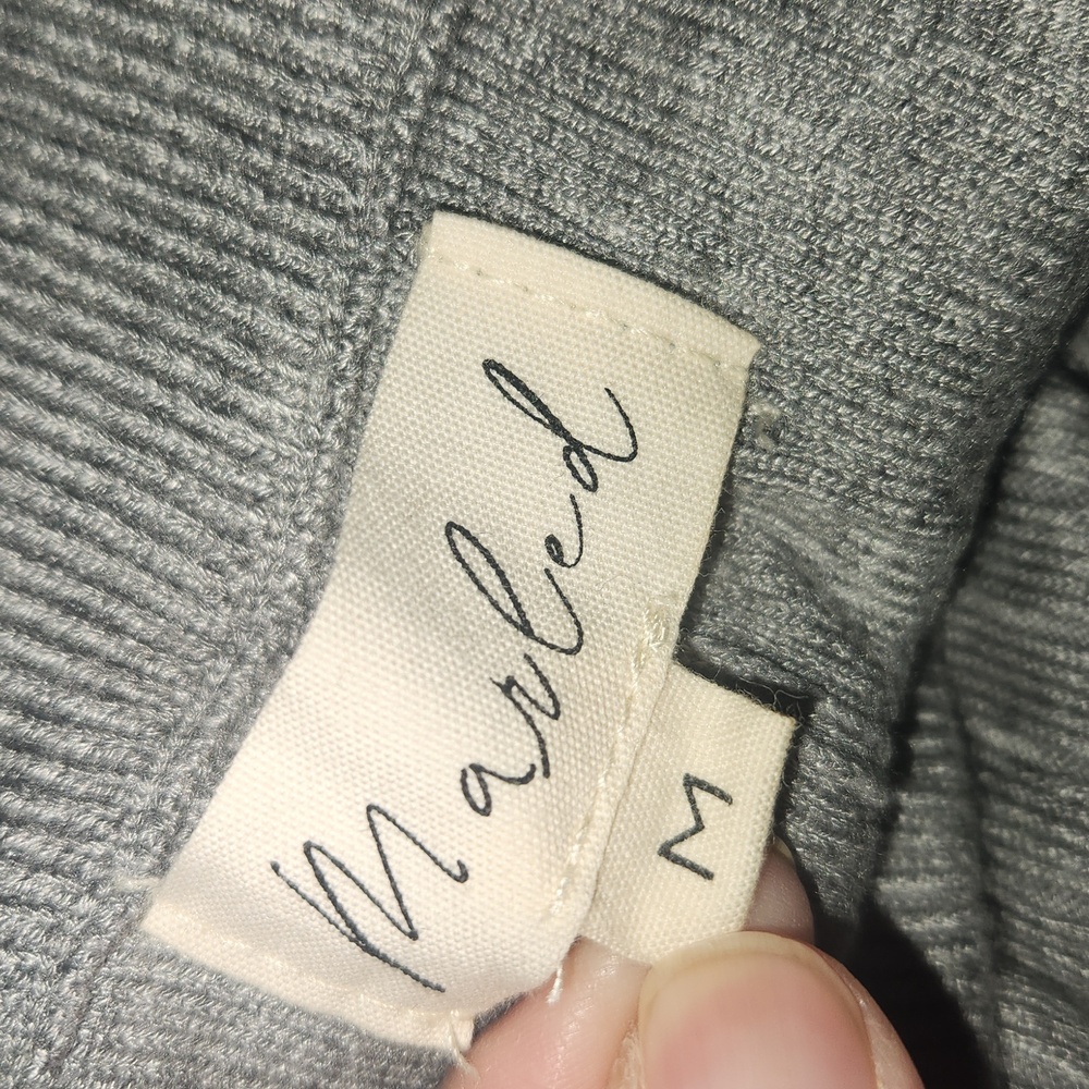 MARLED, Loungewear, Casual, Comfy Ribbed Wide-leg Grey Pants Sz M - Picture 5 of 6